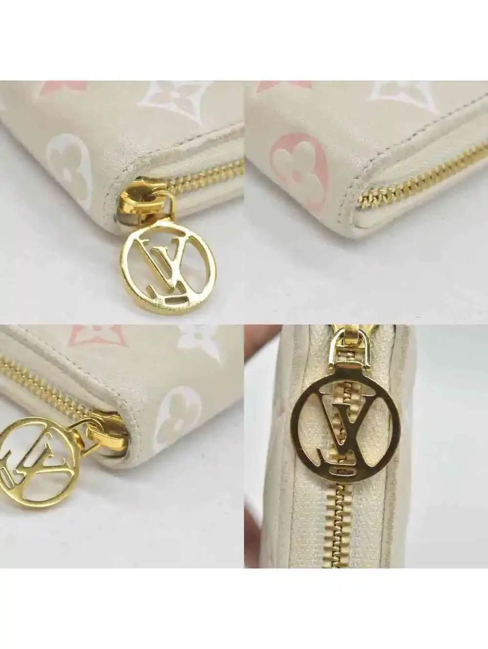 $1490 Louis Vuitton Tricolor Monogram Embossed LambskinZippy